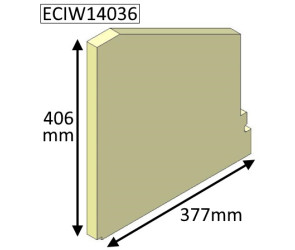 ECIW14036 Parkray RIGHT Side Upper Brick  |  Aspect 14 Boiler WOOD - Non Eco - 406mm x 377mm
